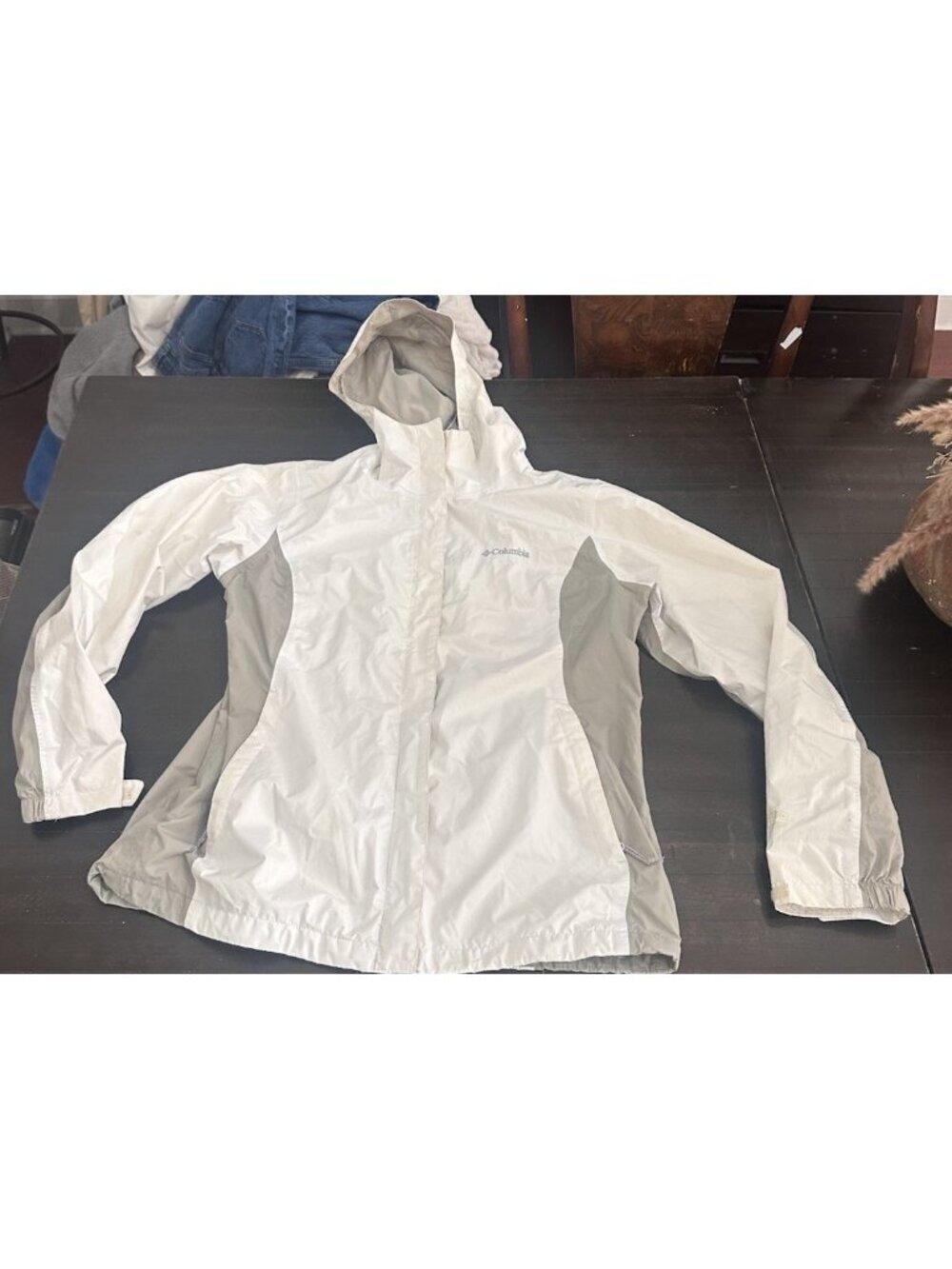 White Columbia Windbreaker Omni tech Womens Outdoor, Jacket, Shell, Sz Large